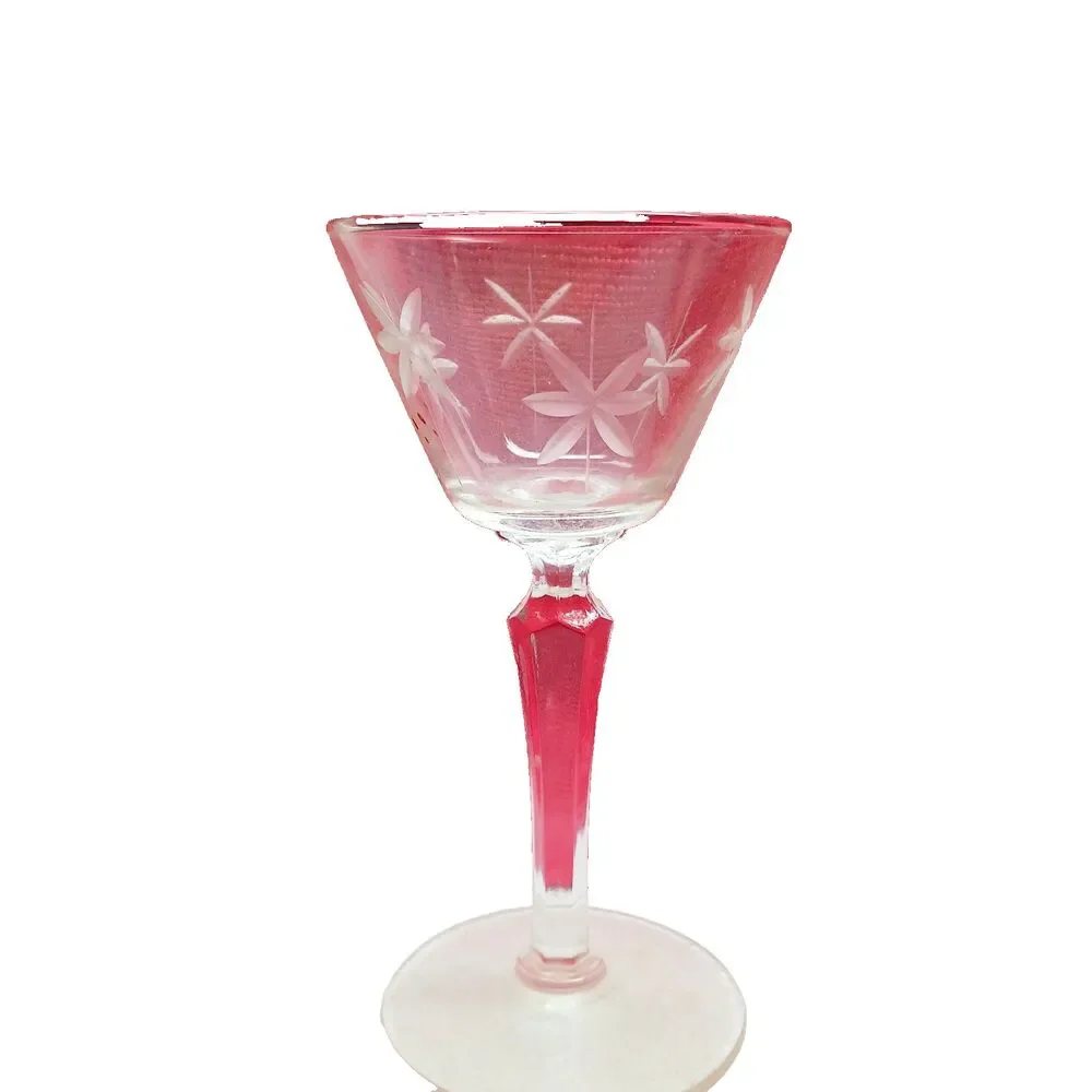 Stemmed Cocktail Glass  { Candlelight by Libbey } Vintage 1930 {star Cut }